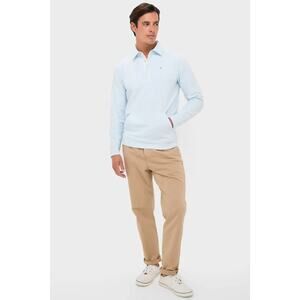 Criquet Sweatshirt Mens XL Blue Heathered Ice Collared Pullover Kangaroo Pocket